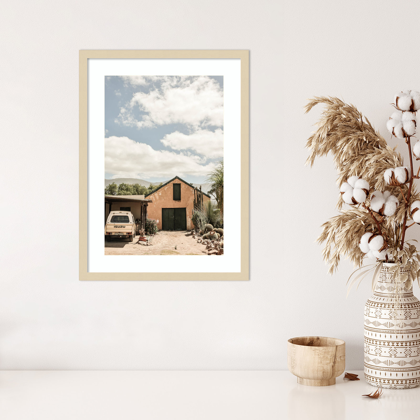 Daisey "Karoo Farm House 02" Print, Brown Framed, 25" H x 19" W