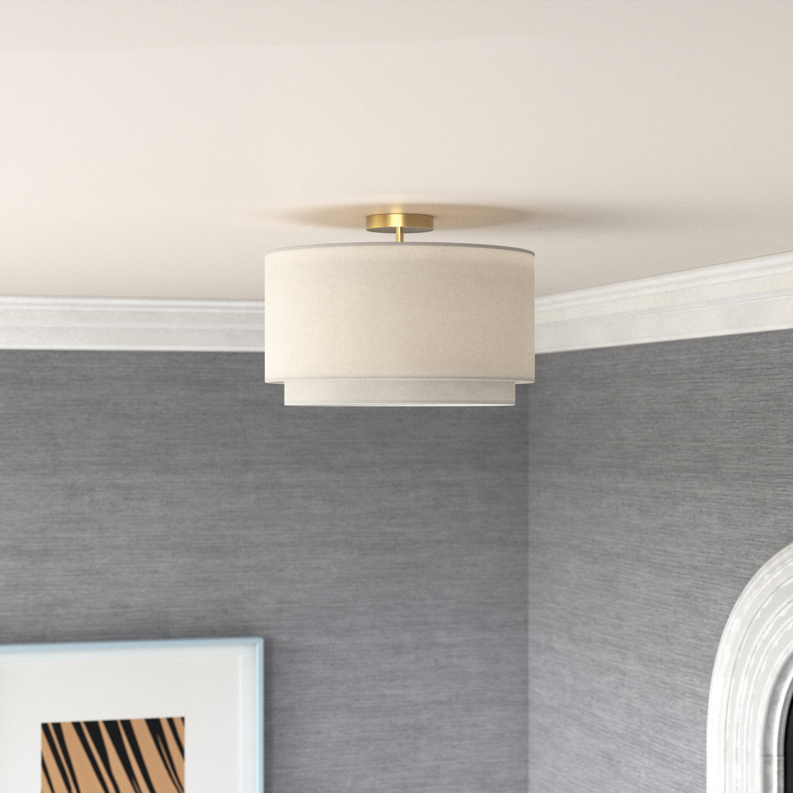 Finley Single Light Poly-Blend Semi Flush Mount