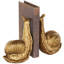 Moriyon Cole And Grey Metal Standing Snail Decorative Bookends