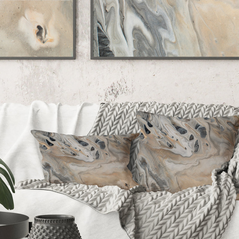 Abstract Marble With Copy Space - Modern Printed Throw Pillow 1