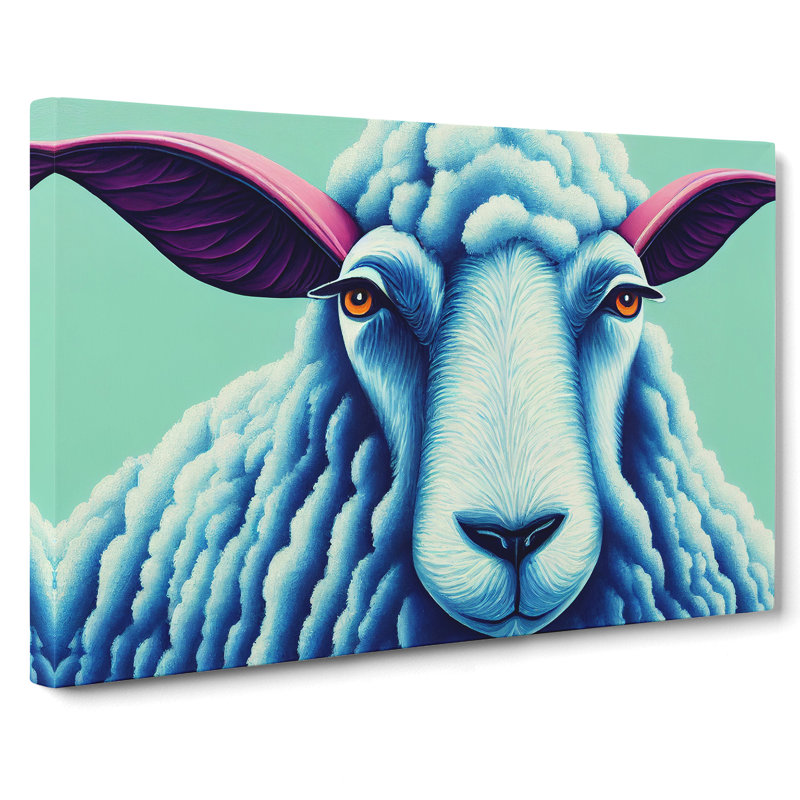 Ice Cool Sheep - Wrapped Canvas, 35cm H x 50cm W x 3cm D