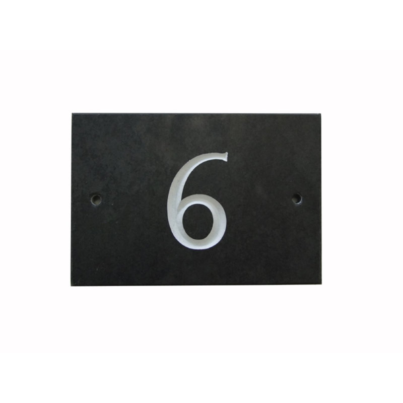 Odacia 10cm H Stone House Number, Black, 6