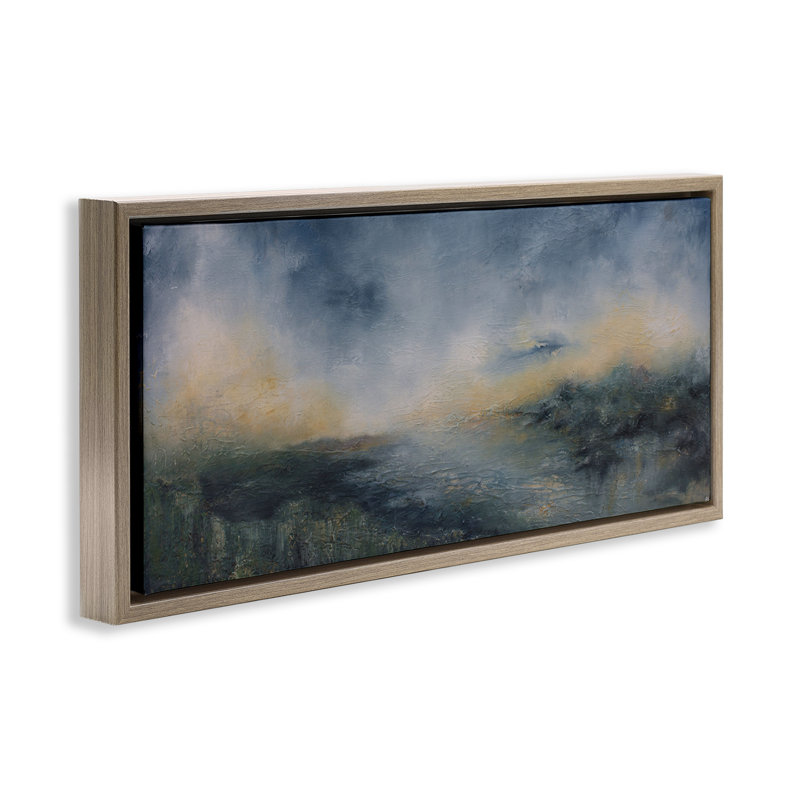  Fame Islands Abstraction Canvas Wall Art by Lydia Orange, H 11 po x l 25 po, Encadrement brun