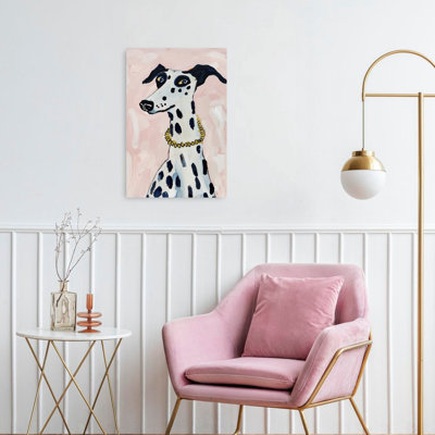 «Elegant Dalmatian Portrait Elegant Whimsical Contemporary Dog Portrait», reproduction d'art