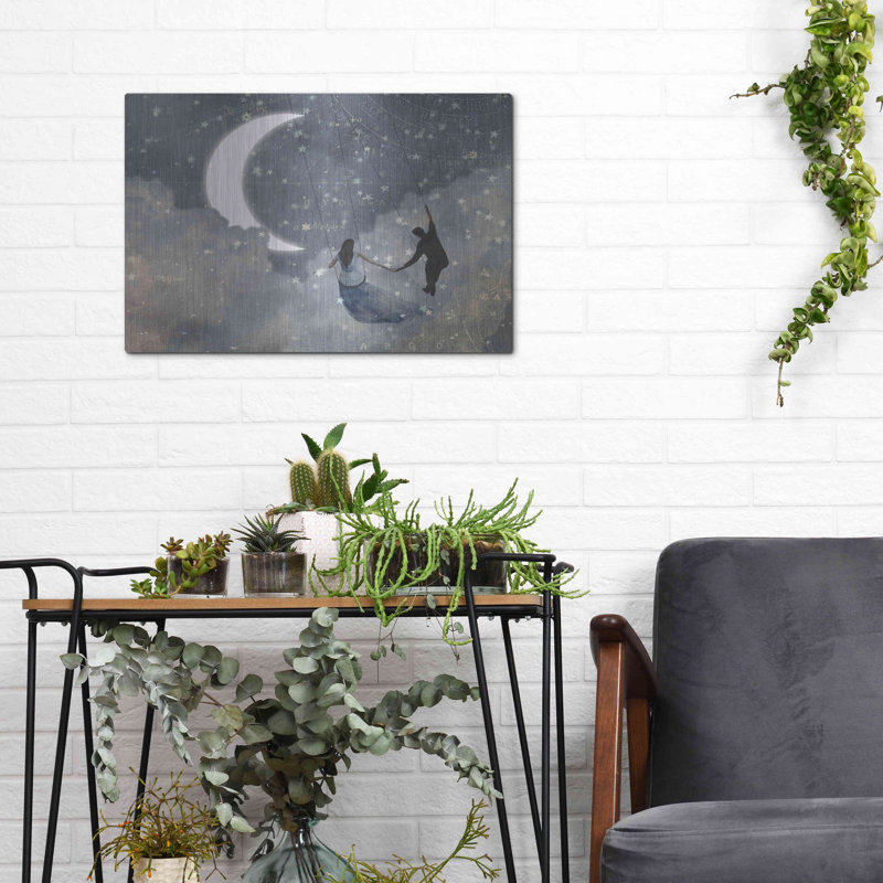 «Celestial Love I» par Victoria Borges, art mural en métal, H 12 po x l 16 po