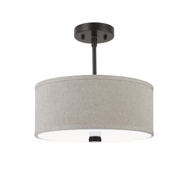 Plafonnier Dayna Shade 2 - Lumière 14 po, Sienne brûlée, Non