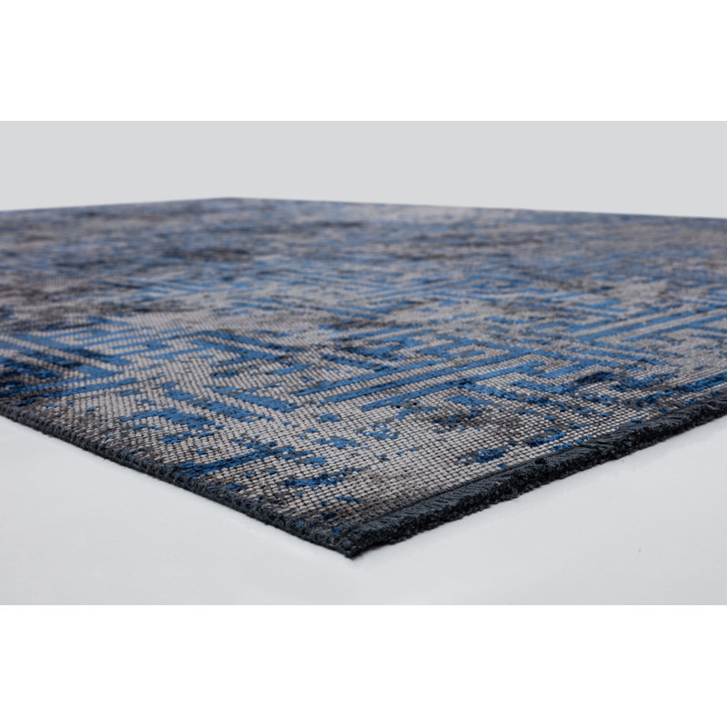 Rapture Gray/Blue Geometric Luxury Area Rug, Rectangle 7'10" x 9'10"