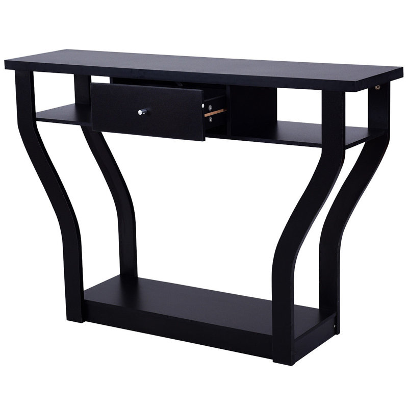 Console 47 po avec tiroir Grzedzinska, Noir