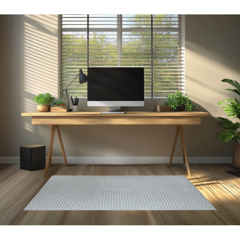 Tapis de bureau léger Dream Splat, L 5 pi x L 3 pi, Bleu ardoise