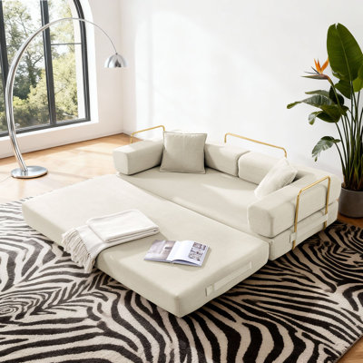 Boneless 4-in-1 Folding Convertible Sleeper Sofa Bed, Folding Floor Mattress Compression Couch