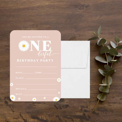 Invitation de fête d'anniversaire rétro avec enveloppes, fournitures de fête d'anniversaire, 5 x 7 po, paq. 24