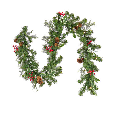 6' Christmas Joy Pre-Lit Garland with 30 Warm Lights -  BirchLane, FRTFC63-300-6GB