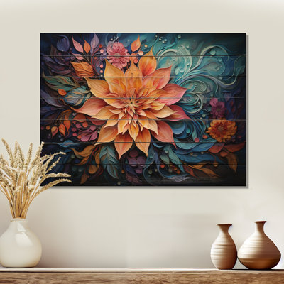 Méditation «Mindfulness Mandala» - Art mural sur bois de pin naturel