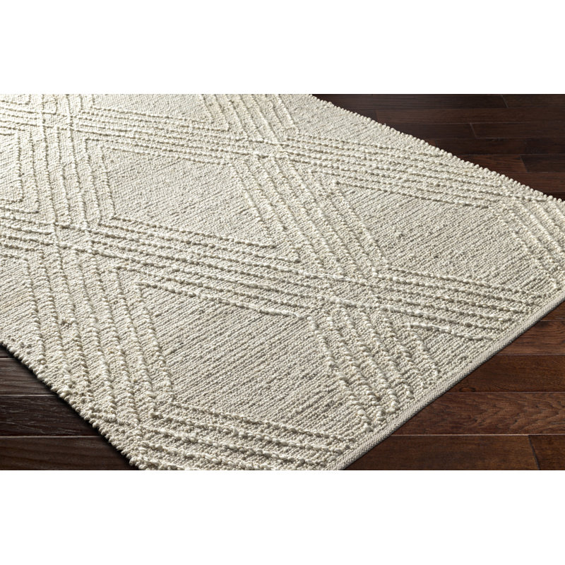 Tapis beige en jute tressé à la main Emmay, Rectangle 8 pi 10 po x 12 pi