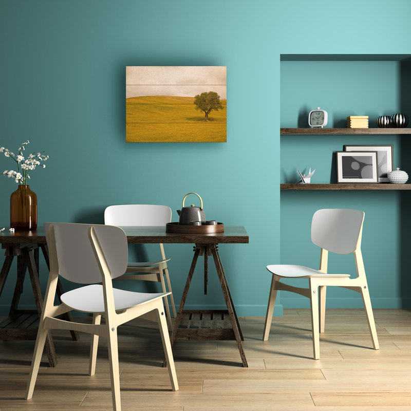 Caroyl La Barge Field In Lower Tuscany Wood Slat Art, H 18 po x l 22 po