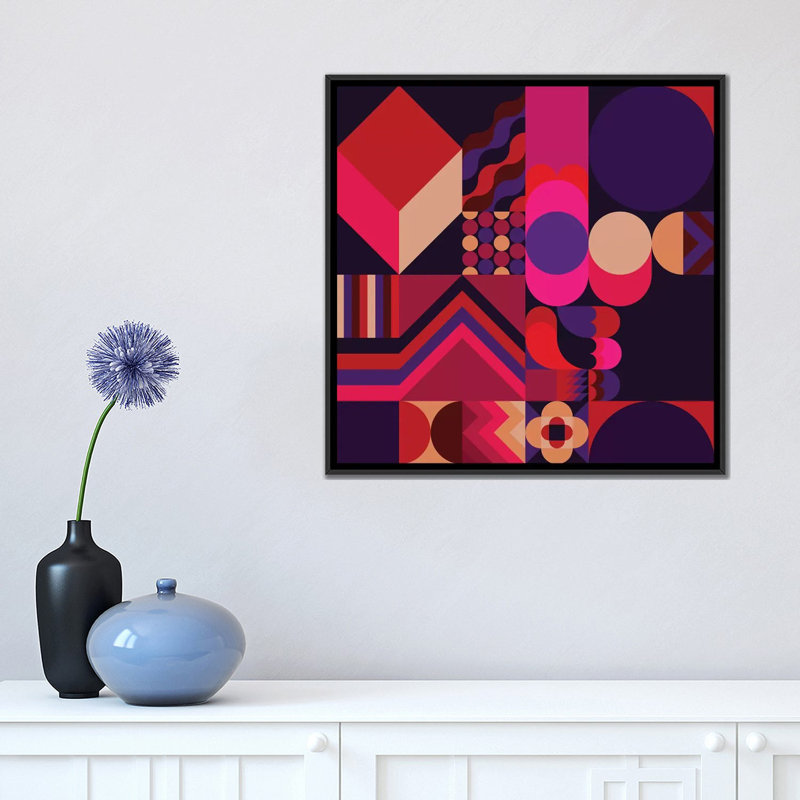«Haze», impression sur toile, H 18 po x l 18 po x P 1,5 po, Toile avec cadre noir, Pas de tapis