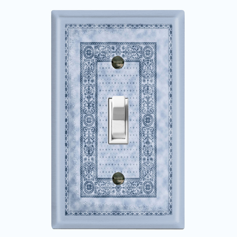 Élégante plaque de tapis verte à motif de tapis à 1 face, Bleu