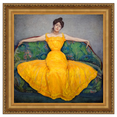 Lady in Yellow Dress, 1899 Framed Print on Canvas