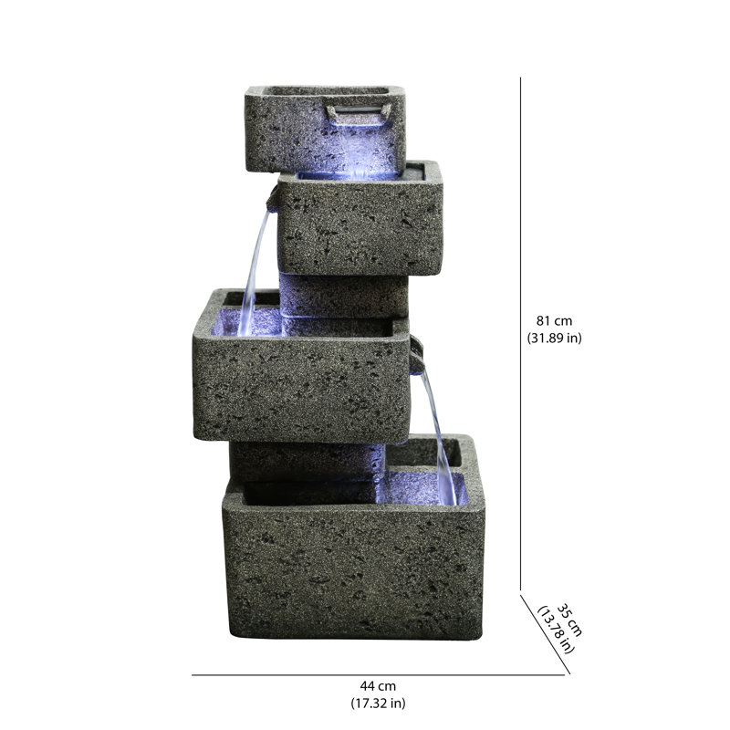 Fontaine en résine avec lumière DEL
