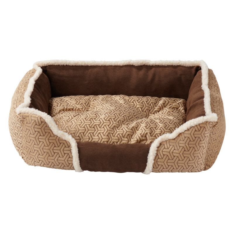 Vandyke Geometric Pet Bed, 18 cm H x 60 cm W x 48 cm D, Cream