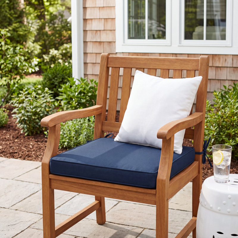 Marolina Indoor/Outdoor Seat Cushion, 3" H x 19" W x 19" D, Canvas Navy Sunbrella® Canvas