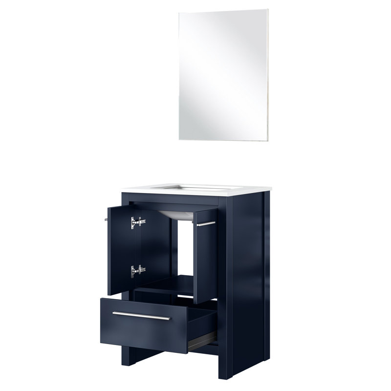 24 po Meuble-lavabo X 20 avec plateau en marbre et miroir 18 po - fermeture en douceur, rayures et taches