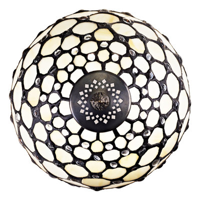 Goreville Traditional Tiffany Table Lamp with Multiple Circular Beads