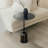 Crescin Small Round Modern Black Side Table With Marble Base Salon