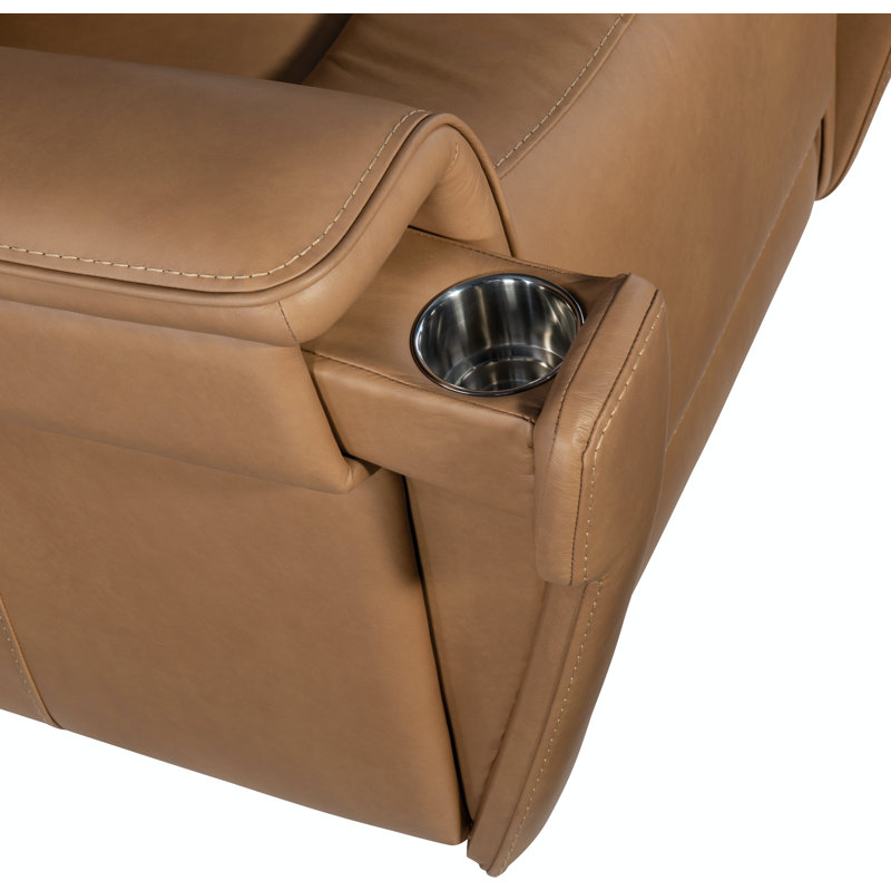 MS Zero Gravity Power Recliner with Power Headrest and Lumbar, Brown Genuine Leather