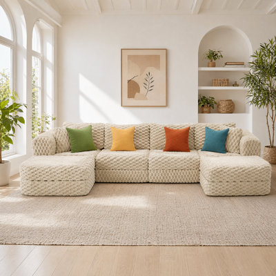 135.4" Compression Cozy Modular Sofa - Rearrangeable Sectional Couch For Any Living Room Layout