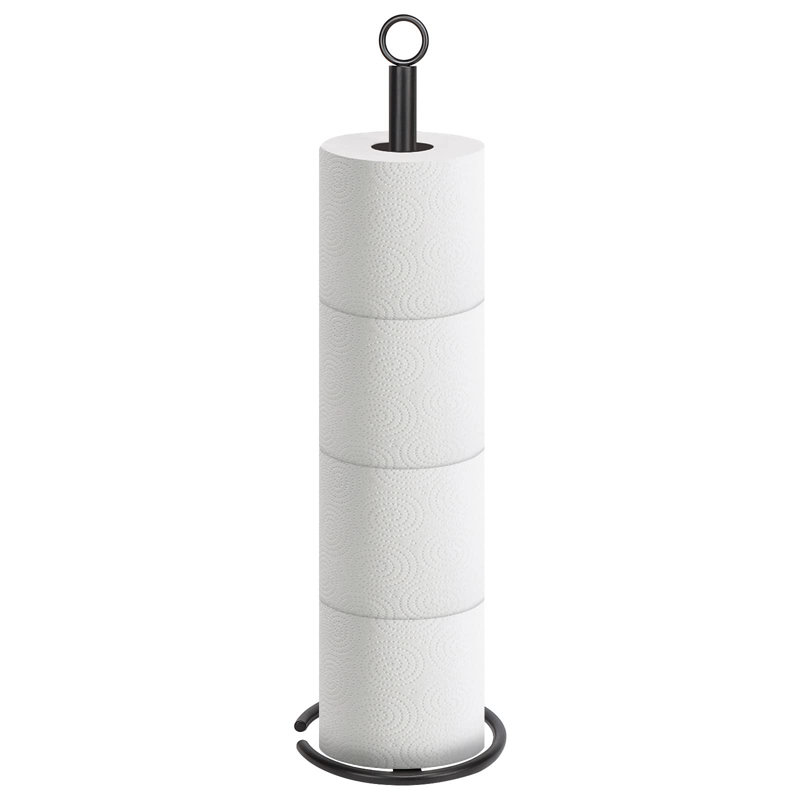 Porte-papier hygiénique sur pied, Noir mat