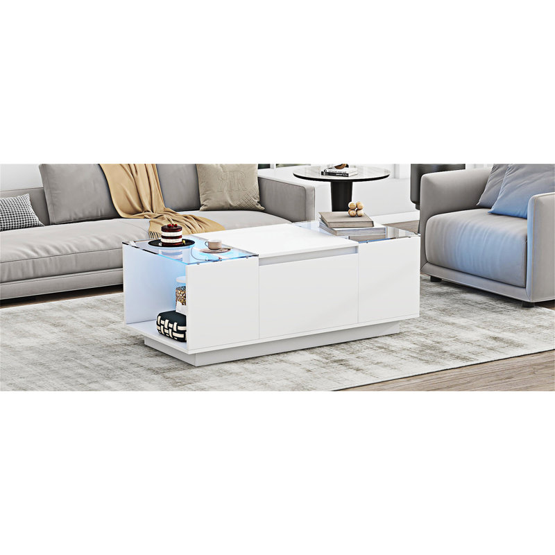 Table basse avec rangement, Blanc