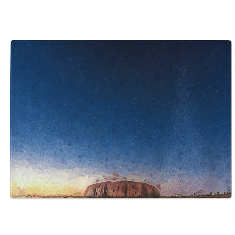 Tempered Glass Uluru Ayers Rock in Australia in Abstract Chopping Board, 28.5 cm W x 20 cm L