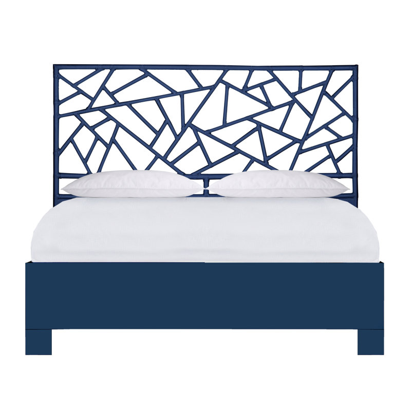 Tiffany Low Profile Bed, King, Navy