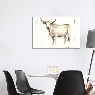 White Cattle II by Ethan Harper - Wrapped Canvas Panoramic Painting