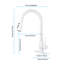 Robinet de cuisine blanc en acier inoxydable, douchette extractible incluse, conception moderne pour une cuisine élégante, buse rotative à 360 °, deux options de débit d'eau, robinet à poignée simple en acier