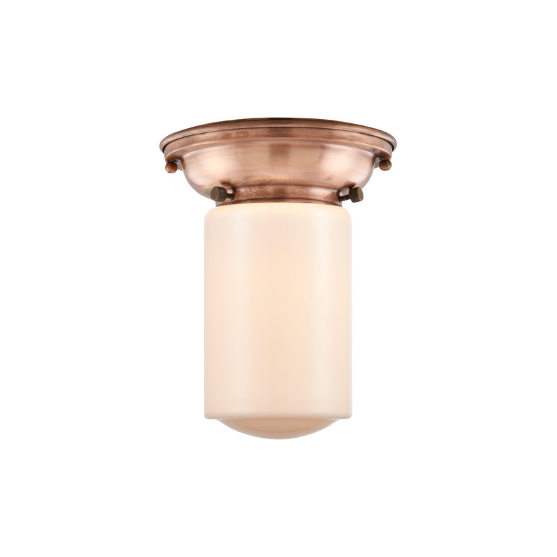 Plafonnier encastré 1 lumière 6,25 po Saroyan, Ampoule non incluse, Blanc mat, Cuivre antique