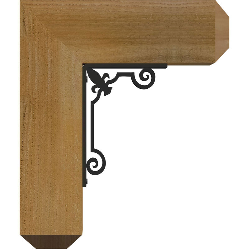 Fleur de lys triple support artisanal Ironcrest, H 16 po x P 13 1/2 po, Cèdre rouge de l'Ouest l 4 po x T 4 po (sciage br