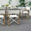 Ensemble repas pour 6 personnes avec chaises pliantes en aluminium et table rectangulaire en fer 