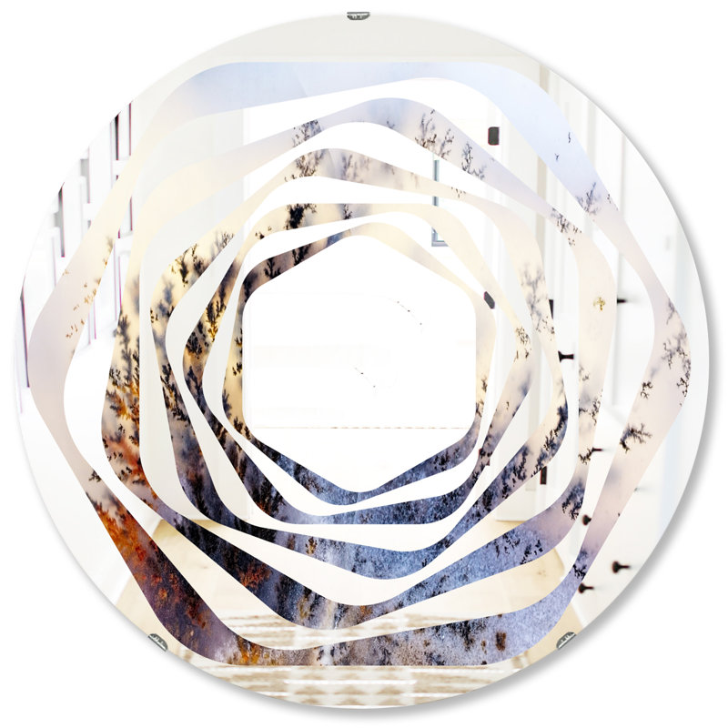 Miroir mural industriel Whirl Khazakistan Dendrite Crystals, H 31,5 po x l po