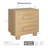 LUMO 23.6"W Nightstand with 2 Storage Drawers，Rounded Legs & Natural Oak Finish