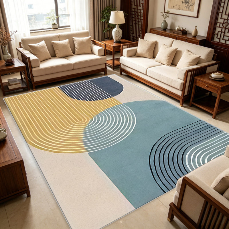 Mid-Century Modern carpet-easy to clean, machine-washable, soft and comfortable; suitable for door mats, kitchens, living rooms, bedrooms, corridors, and laundry areas. Easy to clean, durable carpet for home decoration.