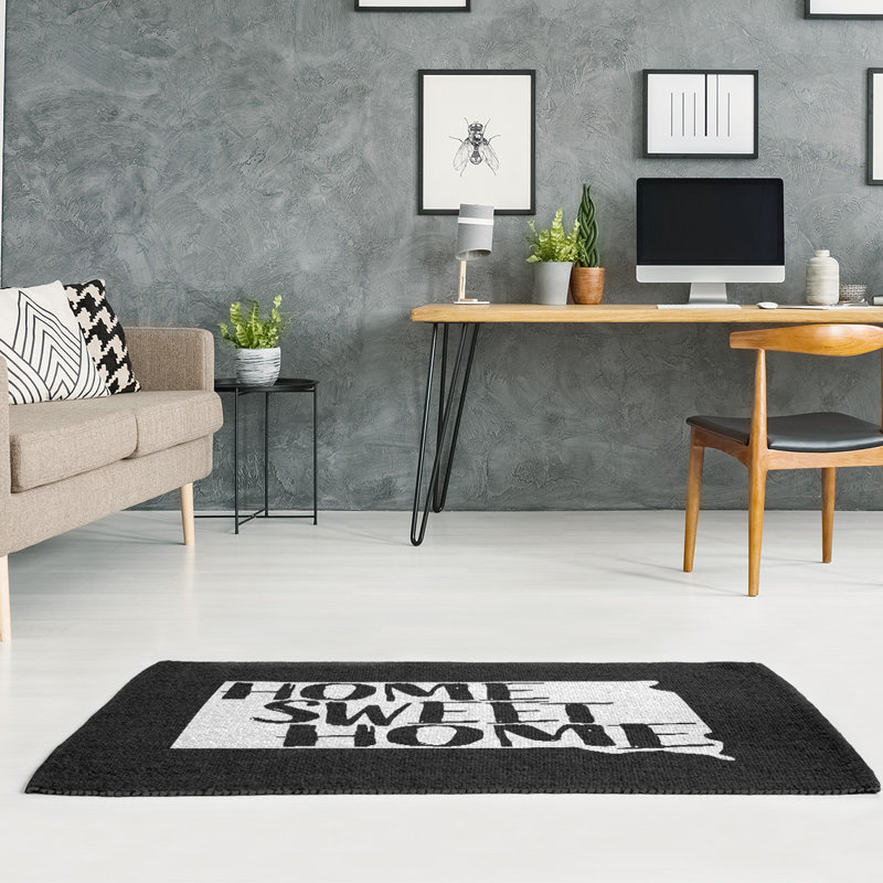 Tapis noir south dakota south home, Rectangle 5 pi x 7 pi