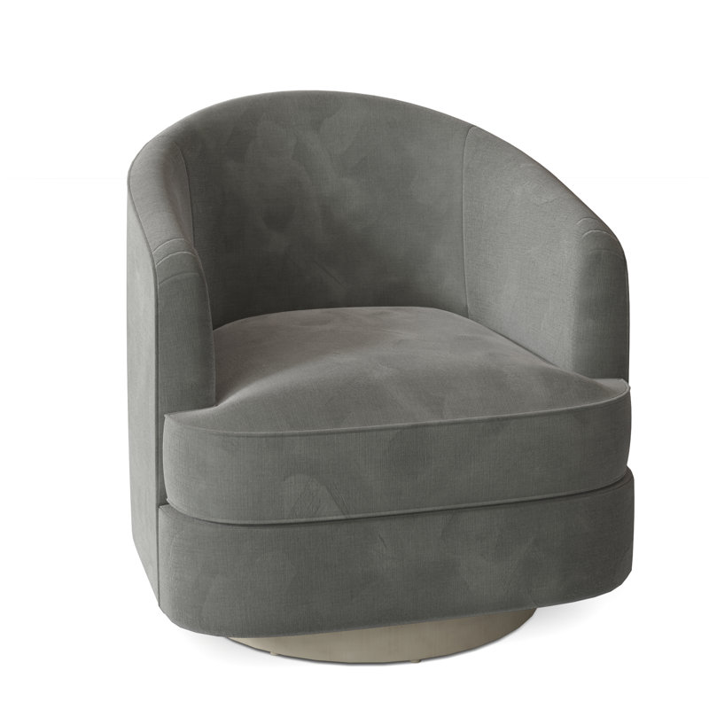 Tipsy Upholstered Swivel Barrel Chair, Almond Buff, Charcoal (9508 61)