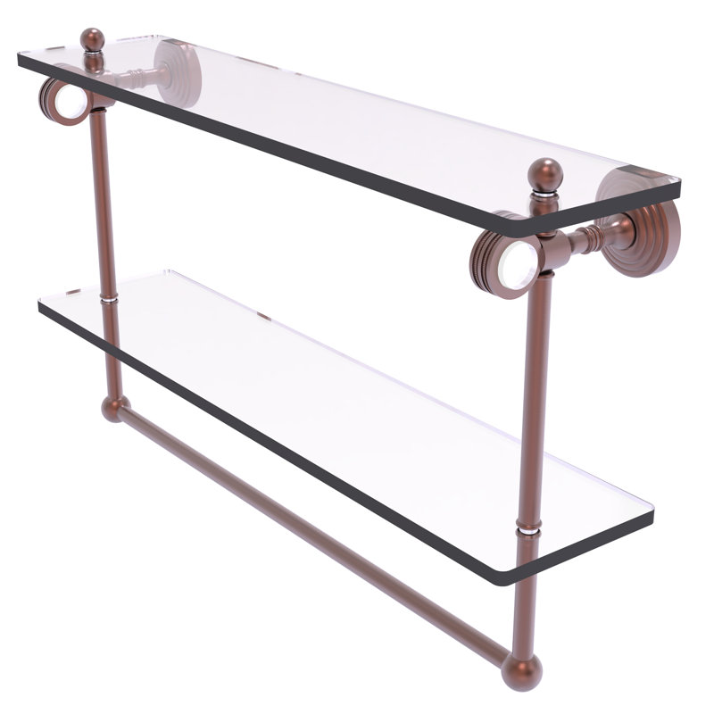 Étagère à 2 niveaux Jarrell, Cuivre antique, H 13 po x l 22 po x P 5,12 po