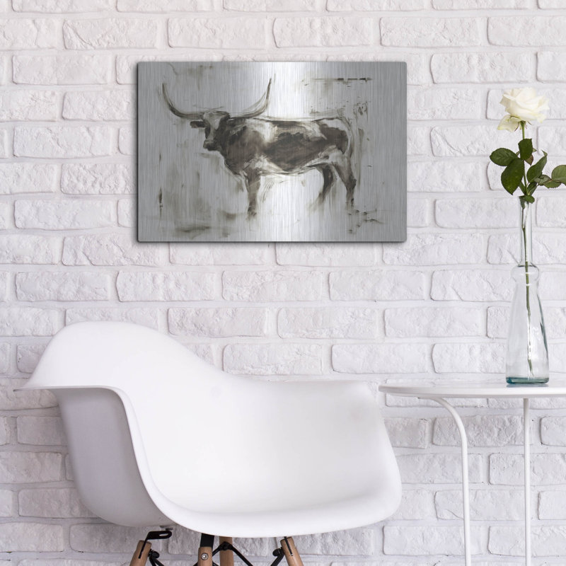 «Longhorn Study II» par Ethan Harper, H 16 po x l 24 po