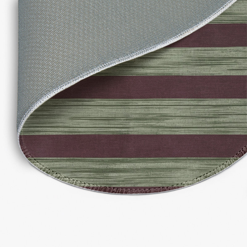 Tapis intérieur / extérieur noir HorizontalStripes, Rond 5 pi