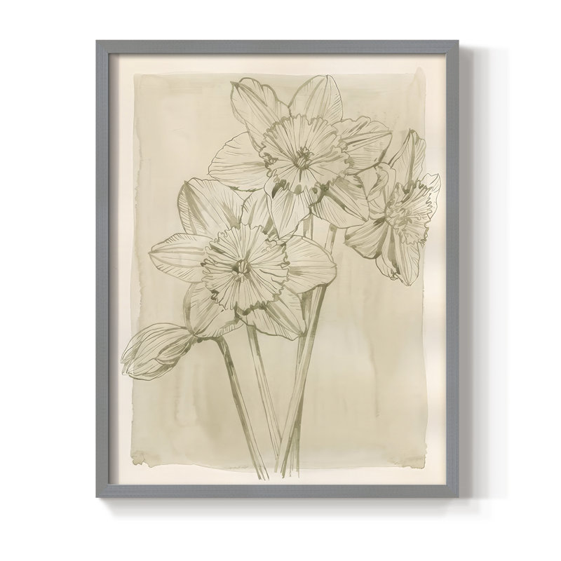 «Spring Promises II», reproduction encadrée - bois massif, H 11 po x l 9 po, Gris