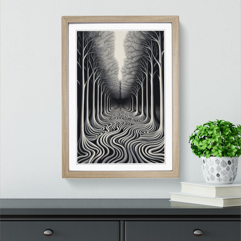 Single Picture Frame Print on Wood, 46cm H x 34cm W, Oak Framed