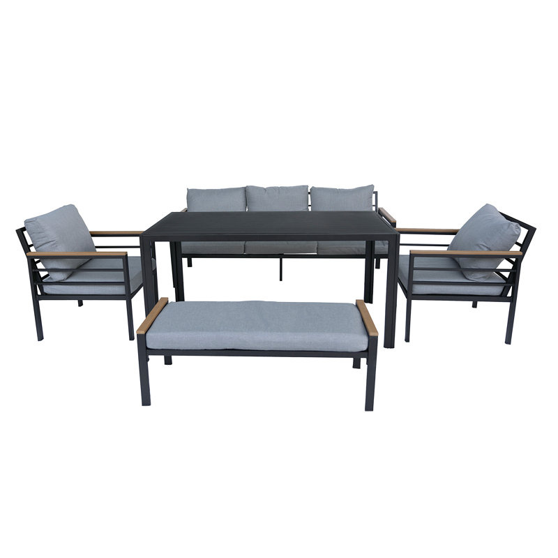 0cm Wide Straight Patio Sofa with Cushions